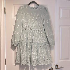 NWOT Antonio Melani x Born on Fifth Flora Crew Neck Long Blouson Sleeve Eyelet